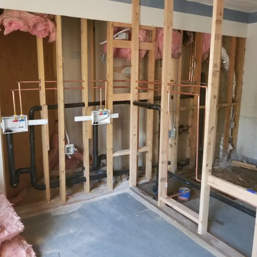 Copper pipe rough-in and plumbing installation in Monona